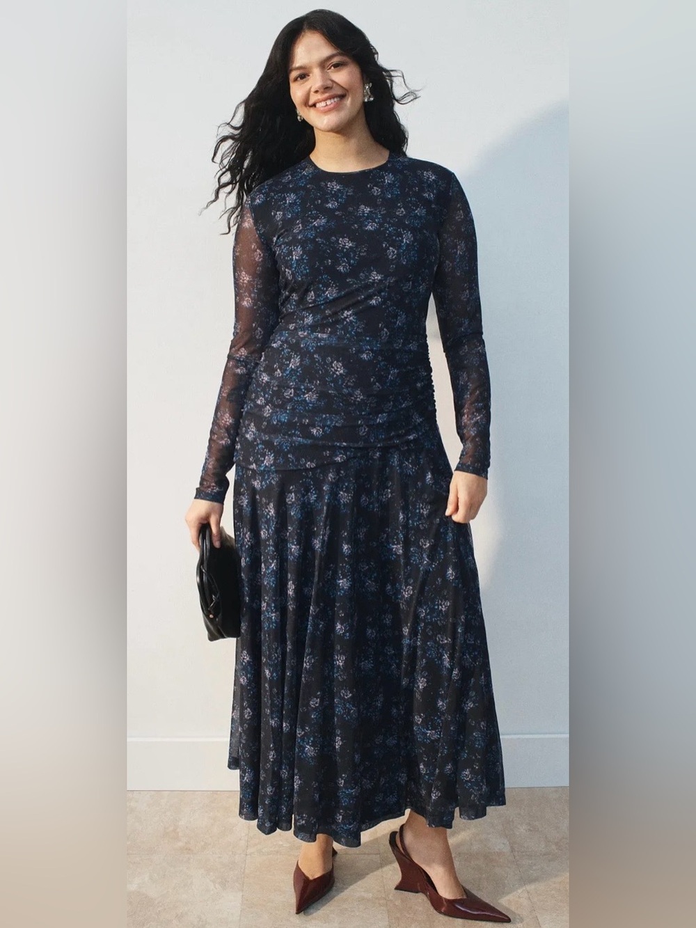 *Flawed RTR Ganni Floral Ruched Mesh Dress (0189)